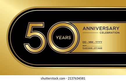 50th anniversary logo. Anniversary celebration logo design golden anniversary for booklet, flyer, magazine, brochure poster, web, invitation or greeting card. vector illustrations.