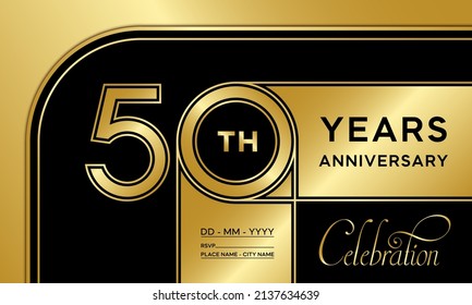 50th anniversary logo. Anniversary celebration logo design golden anniversary for booklet, flyer, magazine, brochure poster, web, invitation or greeting card. vector illustrations.