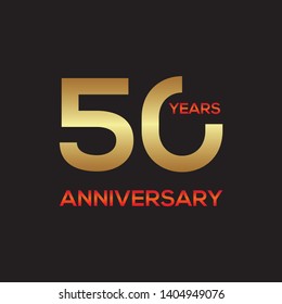 50th Anniversary Logo design for anniversary celebration with gold color for booklet, leaflet, magazine, brochure poster, web, invitation or greeting card. Logo Vector template