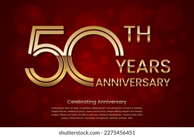 50th Anniversary. Anniversary logo design with double line concept. Logo Vector Template