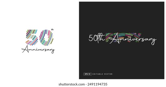 50th Anniversary Logo Design, Editable Vector Template.