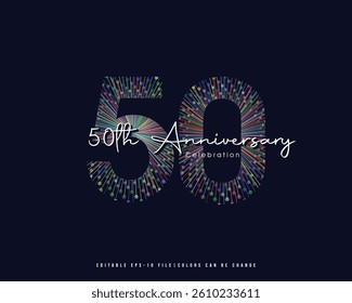 50th Anniversary Logo Design, Editable Vector Template.