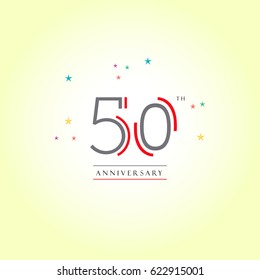 50th Anniversary logo design vector template