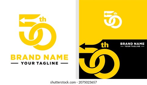 50TH ANNIVERSARY LOGO GOLD ARROW NEGATIVE SPACE EDITABLE