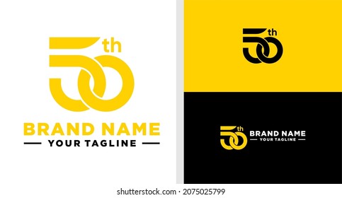 50TH ANNIVERSARY LOGO GOLD INFINITY SHAPE EDITABLE