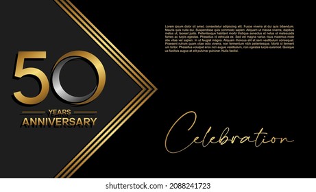 50th anniversary logo. Golden anniversary celebration logo design for booklet, leaflet, magazine, brochure poster, web, invitation or greeting card. vector illustrations.