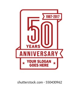 50th anniversary logo. Vector and illustration.