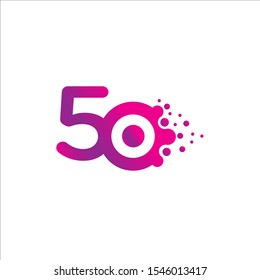 50th anniversary logo vector template. Design for banner, greeting cards or print.