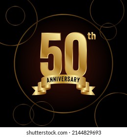 50th Anniversary logotype. Anniversary celebration template design for booklet, leaflet, magazine, brochure poster, banner, web, invitation or greeting card. Vector illustrations.