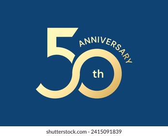 50th Anniversary luxury gold celebration logo vector illustration design twisted infinity concept. Fifty years anniversary gold number template for celebration event, business, invitation, greeting.