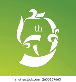50th Anniversary Ornamental - Elegant Decorative Number 50 Logo
