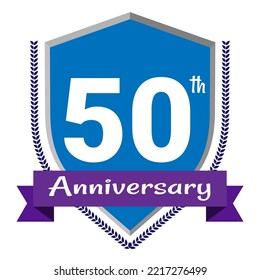 50th Anniversary. Anniversary Sign Collection Isolated On White Background. Vector Illustration EPS 10 File.