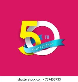 50th Anniversary Simple Emblems Template Design Stock Vector (Royalty ...