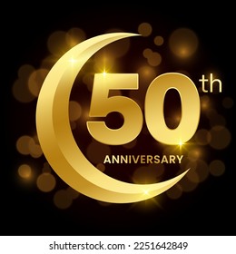 50th Anniversary Template Design Concept for Anniversary Celebration Event. Logo Vector Template Illustration