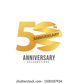 50th anniversary vector template. Design for celebration, greeting cards or print.