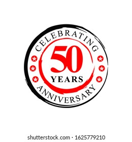 50th Anniversary Years Red Black Color Stock Vector (Royalty Free ...