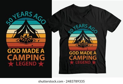 50th Birthday Camping Legend Vintage Mountains 50 Year Old T-Shirt design