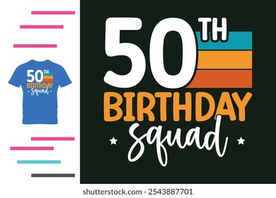 Diseño de camiseta del escuadrón del 50 cumpleaños