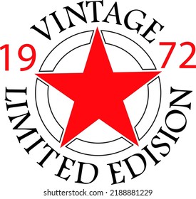 50th birthday, Vintage 1972 limited edision vector svg