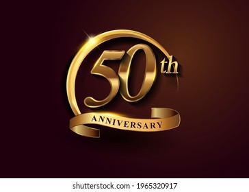 50th Golden Anniversary Logo Gold Ring Stock Vector (Royalty Free ...