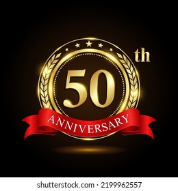 50th Golden Anniversary Logo Shiny Ring Stock Vector (Royalty Free ...