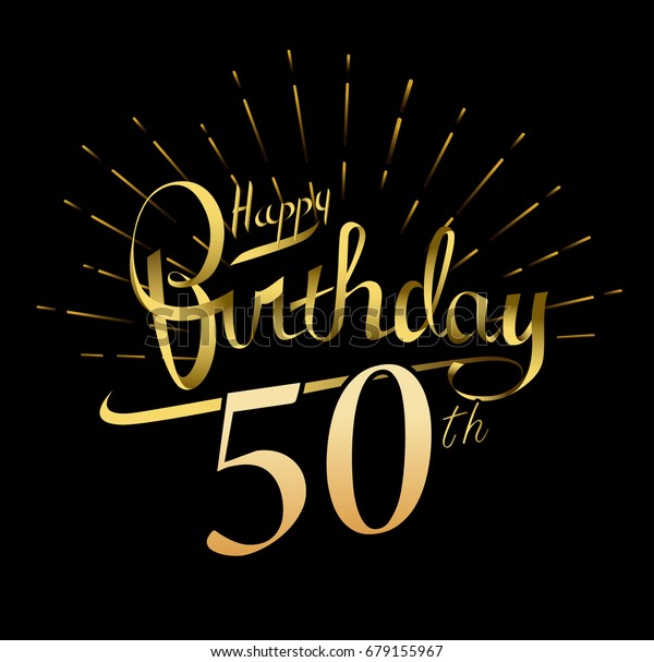 Immagine Vettoriale Stock A Tema Logo 50th Happy Birthday Bellissimo Cartolina Royalty Free