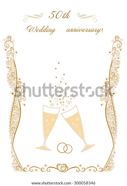 50th Wedding Anniversary Invitationbeautiful Editable Vector Stock ...