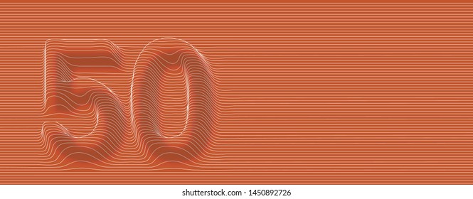 50th Year Anniversary Celebration Design. Abstract Wale lines Pattern Design.