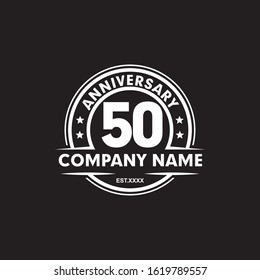 50th year anniversary emblem logo icon design vector template