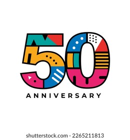 50th year celebrating anniversary vector logo design