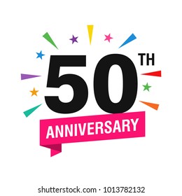 50th Years Anniversary Logo Design Vector. Modern Illustration
