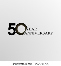 50th Years Anniversary Modern Logo Icon Template, Anniversary Lettering With Gold Color. Vector EPS 10. Birthday Celebration Number.