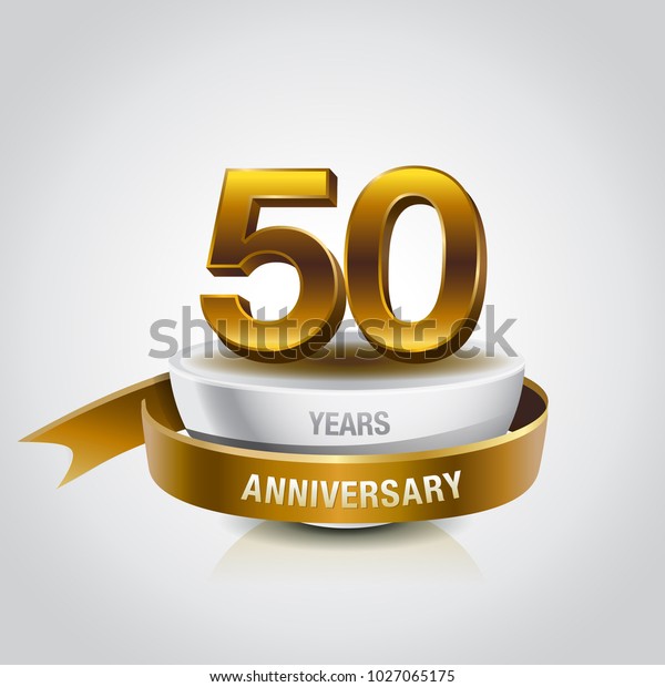 50th Years Golden Anniversary Logo Celebration Stock Vector (Royalty ...