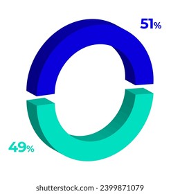 51 49 3d donut pie chart illustration eps vector