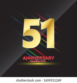 51 anniversary logo vector template. Design for banner, greeting cards or print