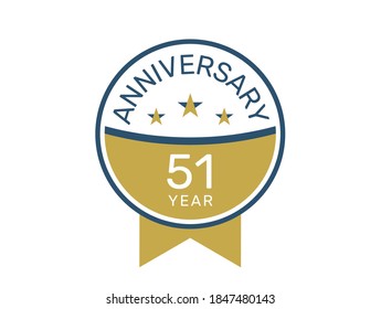 51 anniversary logo vector templates, 51 years anniversary design 