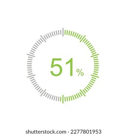 51% circle percentage diagrams, 51 Percentage ready to use for web design, infographic or business.