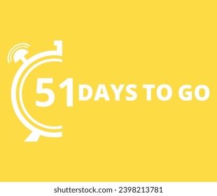 51 Tage zu gehen Countdown linke Tage Banner. Banner und Poster. Vektorgrafik.
