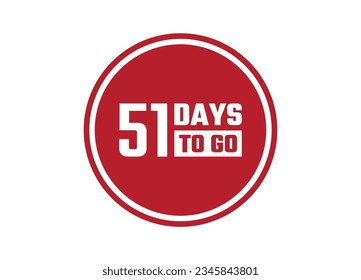 51 days to go red banner design vector illustration