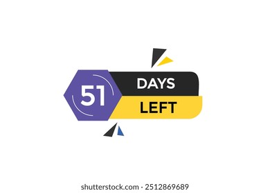 51 days left, icon, stile, timer, countdown, clock, time,  background, template, 51 days left, countdown, sticker, left banner, business, sale, label button
