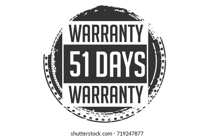 51 days warranty icon vintage rubber stamp guarantee
