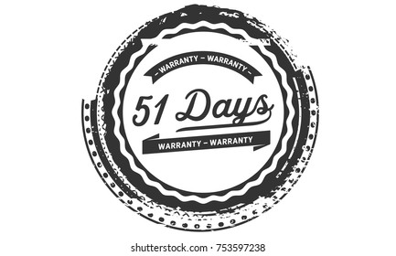51 days warranty icon vintage rubber stamp guarantee