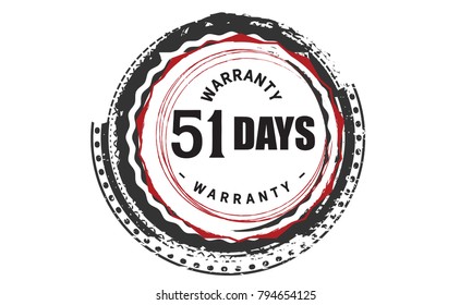 51 days warranty icon vintage rubber stamp guarantee