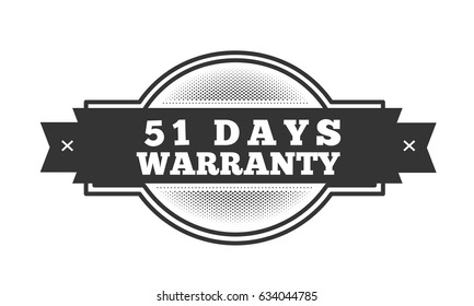 51 days warranty stamp icon vector