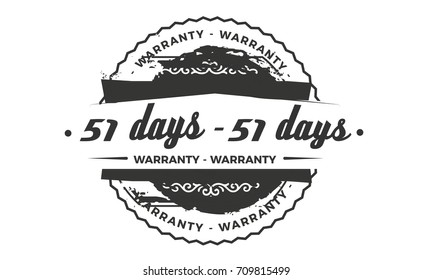 51 days warranty vintage grunge rubber stamp guarantee background
