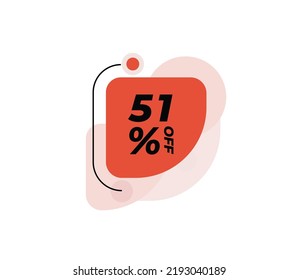 51% Discount Product banner tag product label vector art illustration Isolated on White Background in red color