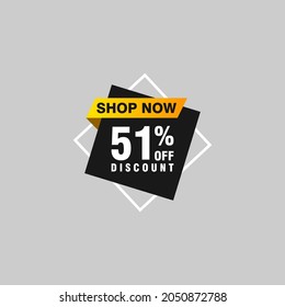 51 discount, Sales Vector badges for Labels, , Stickers, Banners, Tags, Web Stickers, New offer. Discount origami sign banner
