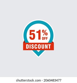 51 descuento, distintivos de vectores de venta para etiquetas, , pegatinas, banners, etiquetas, etiquetas, etiquetas web, nueva oferta. Banner de signo de origami de descuento