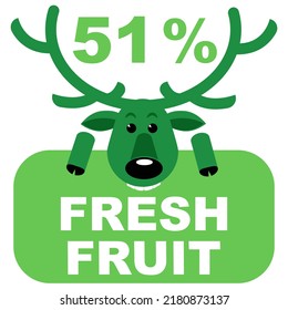 51% fresh food everyday graphic label or sticker vector illustration isolated on white background, design vector illustration. Suitable for product label