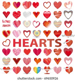 51 Hearts set for wedding and valentine design